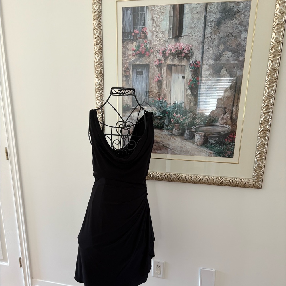 White House Black Market Black Draped Dress